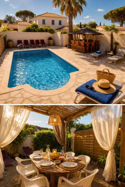 Maison Julia bord de mer - 2 Chambres - Plage de la Nartelle - Sainte Maxime - Piscine partagée - Parking - BBQ - Draps inclus, Rezervovat Rekreační dům Sainte-Maxime Mimosa Road