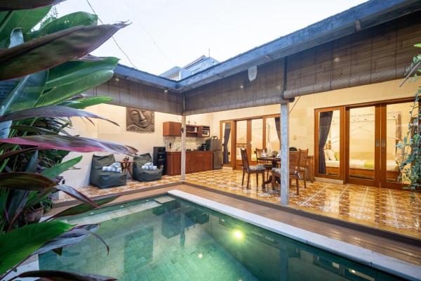 Villa Gema Asri - Boho Chic Oasis in Central Petitenget, Rezervovat  Bali hotely s bazénem, Bazén