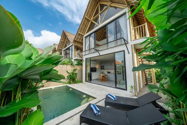 Chic Villa with Private Pool - Ricefield Serenity, Rezervovat  Bali hotely s bazénem, Bazén