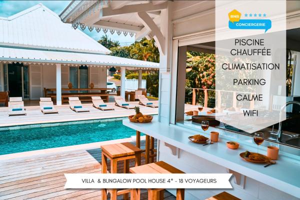 Villa Jasmin & Bungalow Pool House 4 étoiles - 18 voyageurs, Rezervovat  Mon Caprice hotely s bazénem, Bazén