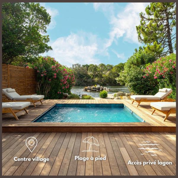 Villa Sempietru, 8 pers, lagon & plage à pied, Rezervovat  Korsika hotely s bazénem, Bazén