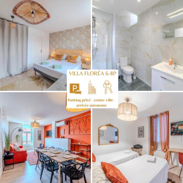 Villa Floréa 6-8p - 3 salles de bains 4ch Parking, Rezervovat  Roanne 