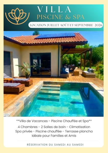 Villa Piscine Chauffée et Spa Idéale pour Famille et Amis, Rezervovat  Castandet 